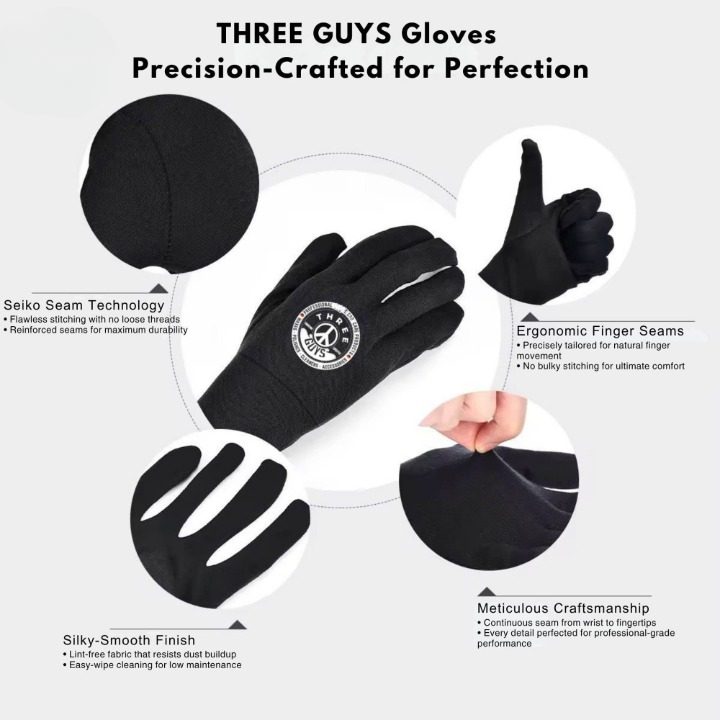 THREE GUYS High-Elasticity Multi-Purpose Gloves – Perfect for Mechanical Work, Car Detailing, Bike Riding, and More
