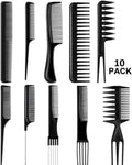 (10 Pcs) Multipurpose Salon Hair Styling Hairdressing hairdresser Barber Combs Professional Comb Kit