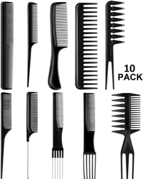 (10 Pcs) Multipurpose Salon Hair Styling Hairdressing hairdresser Barber Combs Professional Comb Kit