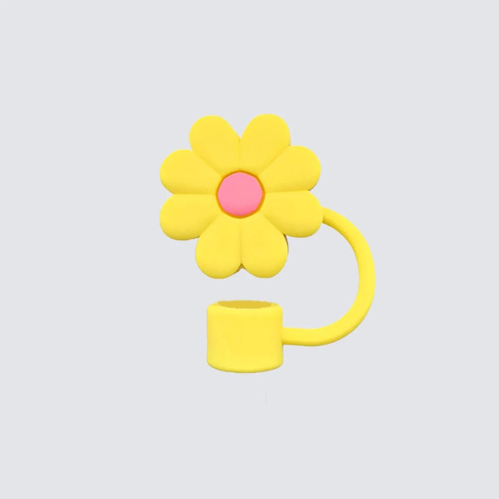 Silicone Flower Stopper Compatible with 40oz Tumbler | Reusable Spill-Resistant Straw Cover | Random Color