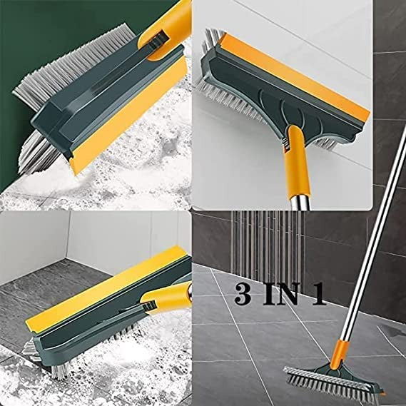 2 in 1 Floor Cleaning Brush Bathroom Tile Windows Floor Cleaning Brush with 120° Rotatable Head - Multipurpose Bathroom Floor Cleaning Brush - Floor Brush Scrubber - Without Box | Floor Cleaning Brush