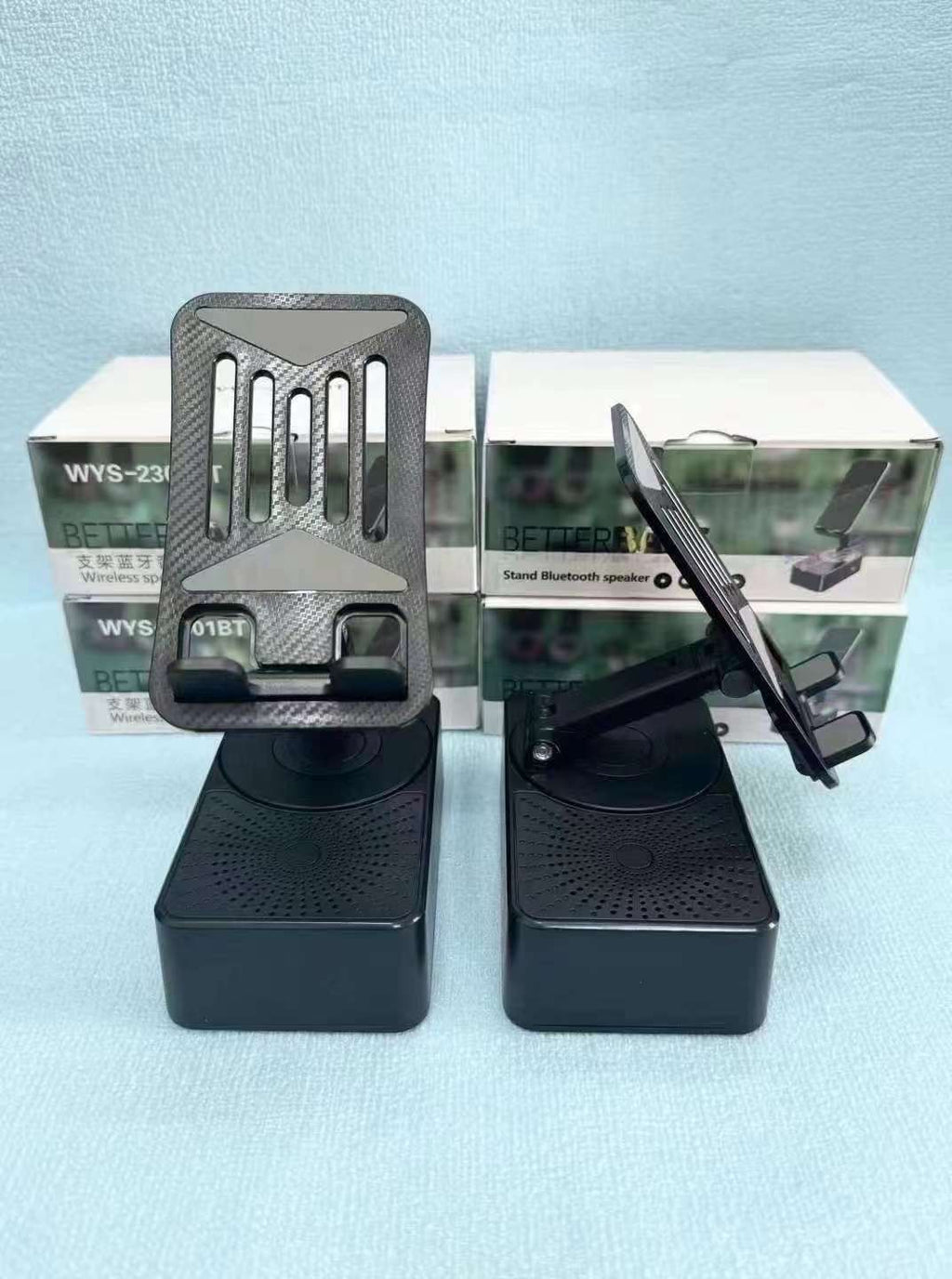 3-in-1 Rotating Foldable Mobile Phone Stand with Built-in Bluetooth Speaker – Adjustable Desktop Holder for Smartphones