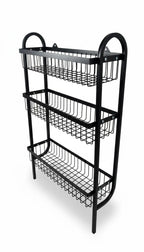 Wall Mounted Spice Rack Black Stainless Steel 3 Tier – DIY Assembly Required (Self Assemble)