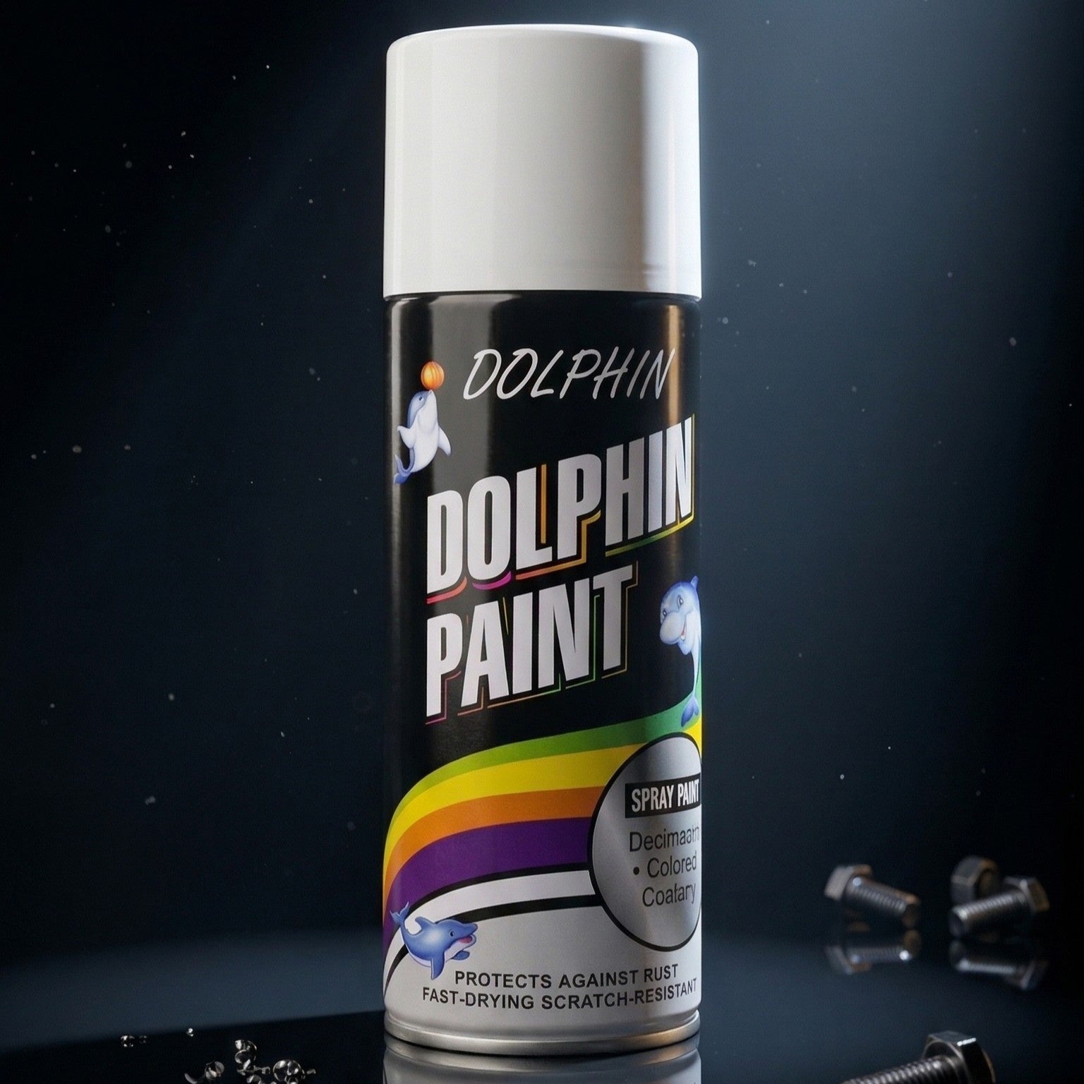 Dolphin Multi-Purpose Spray Paint – Fast-Drying, Anti-Rust & Scratch Resistant – High-Gloss Finish for Metal, Wood, Plastic & Automotive – 300ml
