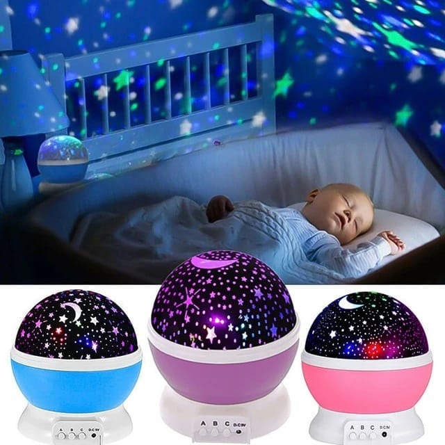 Star Master Night Light Projector – Rotating Galaxy Star Light, LED Color Changing Lamp for Room Decoration (Random Color)