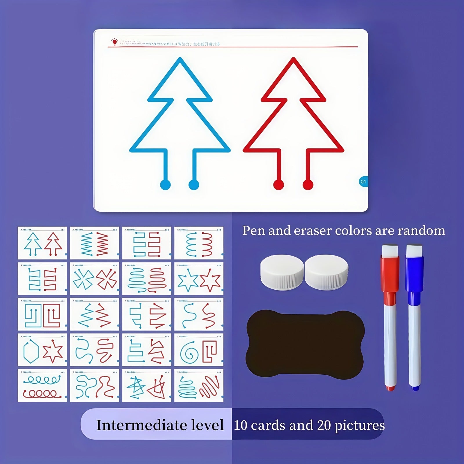 2-in-1 Brain Development Training Kit – Reusable Finger Maze & Pen Control Workbook for Kids & Adults (20 Training Pictures)