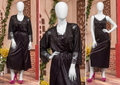 2 Pcs Luxury Satin & Lace Robe Nighty Set – Sensual Silk Gown for Women SKU R-003 Free Size