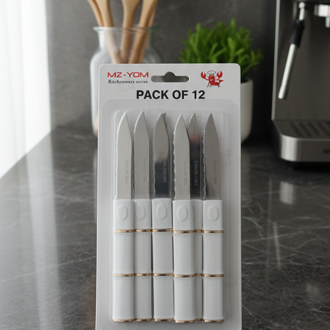 12 Piece Knife Set | Professional Stainless Steel Kitchen Knives With Ergonomic Handles | Sharp, Durable, Anti-Rust Blades for Cooking & Food Prep