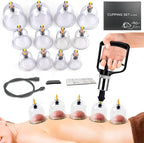 10-Piece Hijama Cupping Therapy Set – Vacuum Suction Massage Cups with Pull-Out Pump | Pain Relief, Blood Circulation, Relaxation & Muscle Recovery Kit