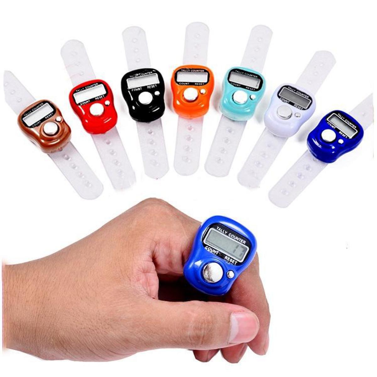 Digital Tasbeeh Finger Counter with LED Indicator, Reset Button & Ring Strap – SXH5136 (Random Color)