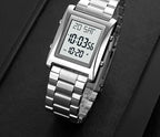 Skmei Men’s Digital Square Watch – Stainless Steel Chain, Quartz Movement, Without box