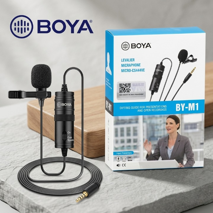 Boya BY M1 Professional Lavalier Lapel Microphone 3.5mm Clip On Mic For Android Smartphone DSLR Camera PC Audio Video Recording