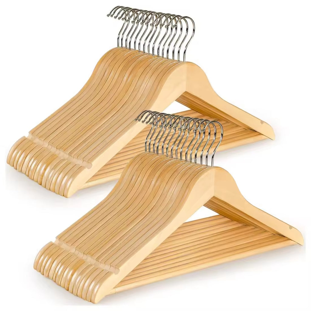 1Pc Premium Wooden Clothes Hangers Pack Non Slip Heavy Duty Coat And Suit Hangers With 360 Rotating Hook