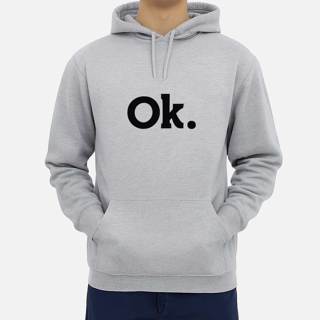 New Summer Collection Full Grey Hoodie OK Printed For Girls And Boys
