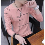 Fancy Cotton Jersey Full Sleeves T Shirt For Men | Best Quality Full Sleeves T Shirt For Men | T Shirt For Boys - Pink T-Shirt with Black Print