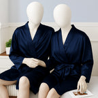 Elegant Silk Couple Gown / Robe Set – Wrap Style with Waist Belt (2 Pcs) |  DC-C008