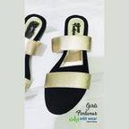 Ladies Casual & Party Wear Flat Slippers – Stylish Elastic Work Design | Comfortable Indoor & Outdoor Sandals for Women