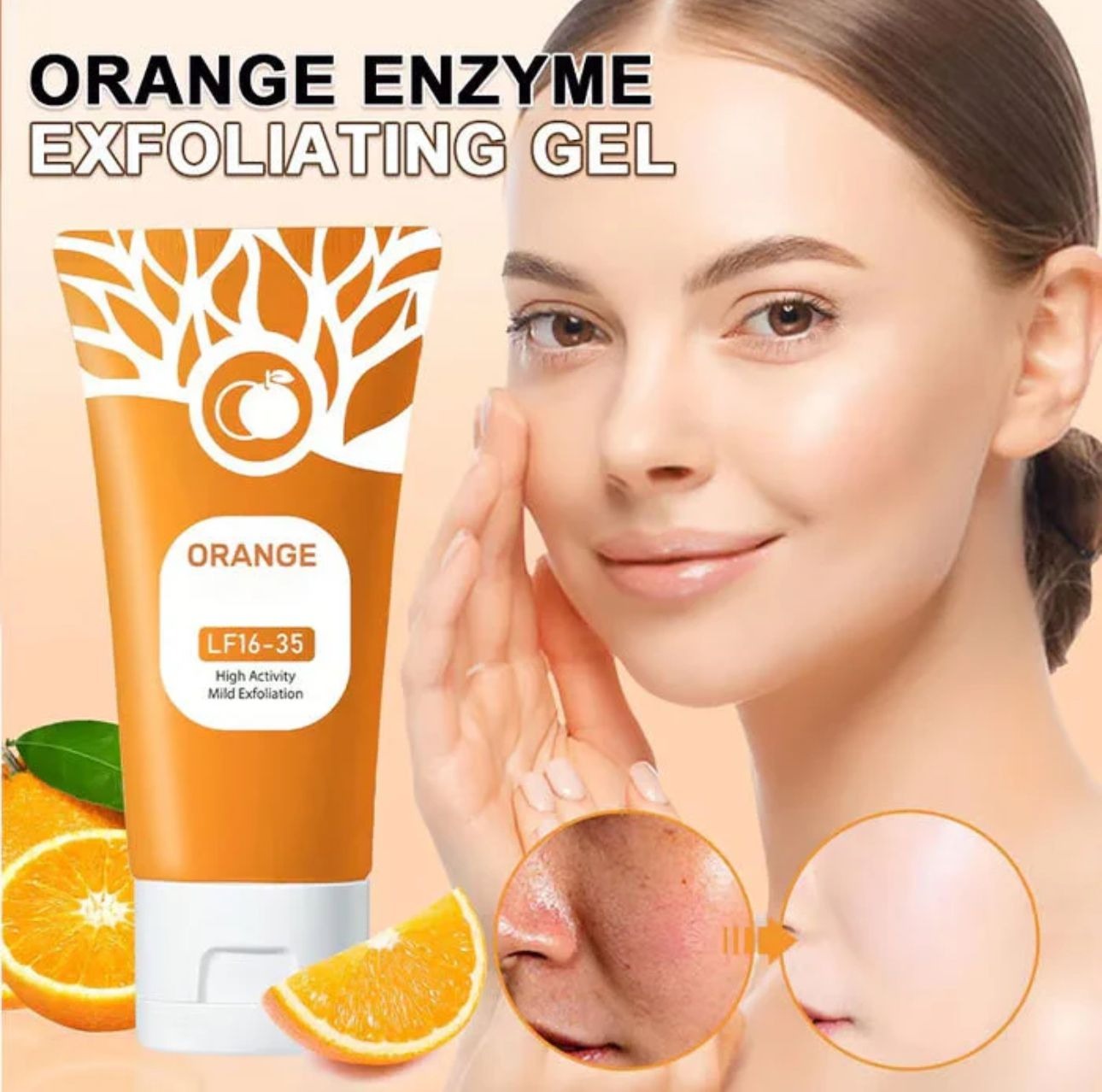 Orange Enzyme Exfoliating Gel | Brightening, Nourishing & Citrus Skincare For Radiant, Glowing, Healthy Skin 50ml