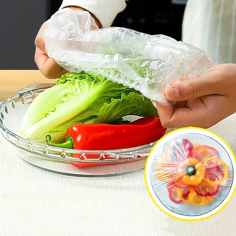 Disposable Plastic Wrap Covers Elastic Tight Food Grade Fresh Keeping Dust Proof Insect Proof Kitchen Accessories