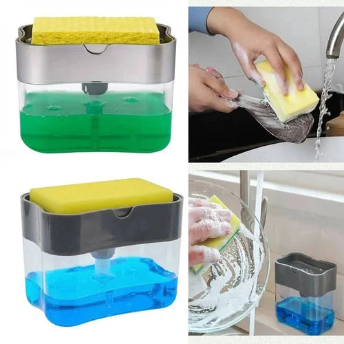2-in-1 Kitchen Soap Dispenser With Sponge | Soap Pump Holder | Kitchen Dishwashing Soap Holder | Soap Pump Dispenser