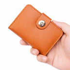 Magnetic Button Card Wallet for Men & Women – Mini Wallet with Snap Closure, Card Holder, Cash Pocket