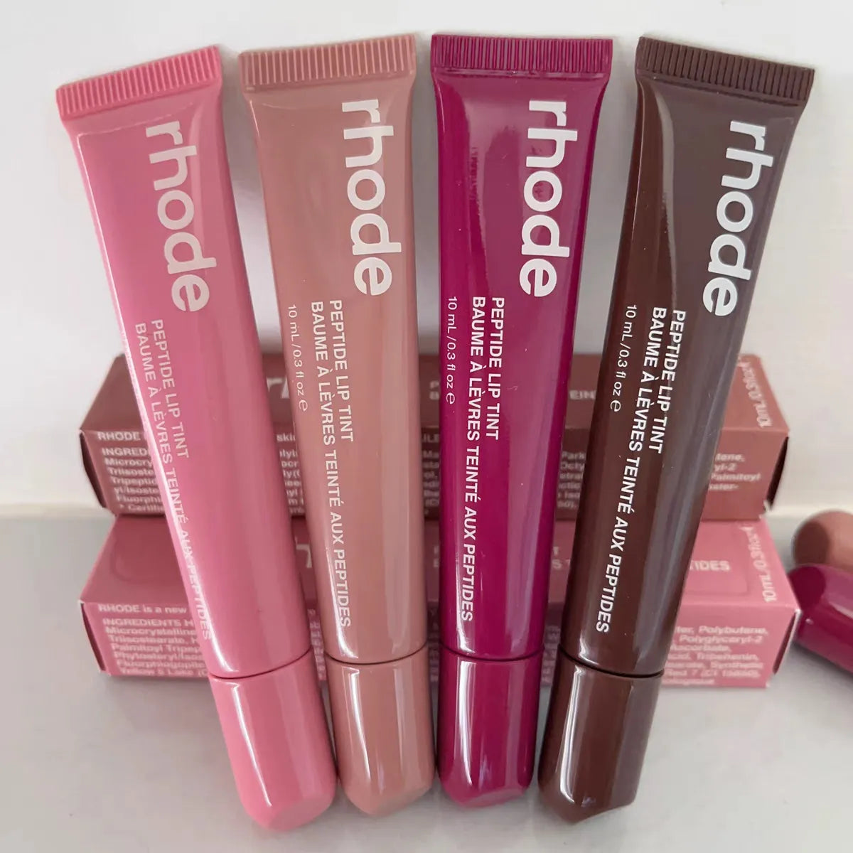8 Colors Rhode Lip Care Series | Tinted Lip Balm | Lasting Moisturizing Blushes | Hydrated Lip Gel Oil | Pout Lips Long-acting Lip Treatment(1 pc)