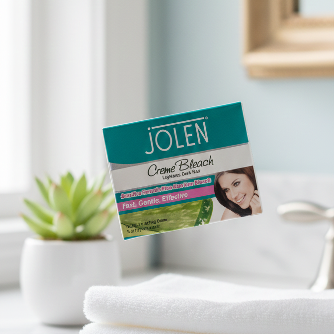 Jolen Creme Bleach - Lightens Dark Hair on Face and Body - Gentle & Effective Formula - 1 oz