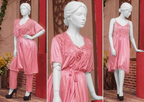 3 Pcs Luxury Silk Nightwear Set with Lace Trim – Satin Sleepwear for Women Free Size