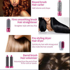 5 in 1 Electric Hair Dryer Brush | Blow Dryer Hair Comb Curling Wand Detachable Brush Kit Negative Ion Straightener Hair Curler ( random color)