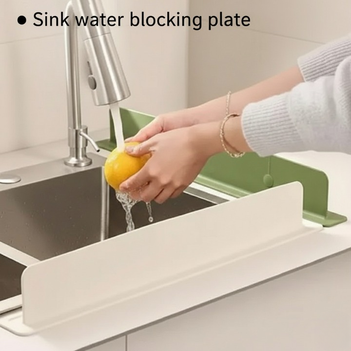 Silicone Sink Splash Guard With Single Suction – Flexible Water Splash Stopper for Kitchen & Bathroom Faucets, Countertops & Cleaning Protection - 16 Inch (Random Color)