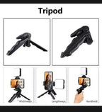 AY-49 Vlogger Kit | Microphone, LED Fill Light, Mini Tripod & Mobile Holder with Remote – Complete Video Making Set for Vlogging