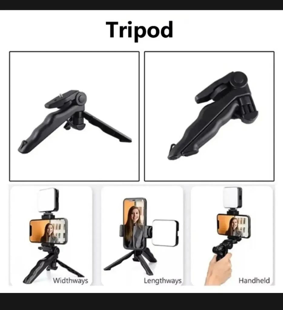 AY-49 Vlogger Kit | Microphone, LED Fill Light, Mini Tripod & Mobile Holder with Remote – Complete Video Making Set for Vlogging