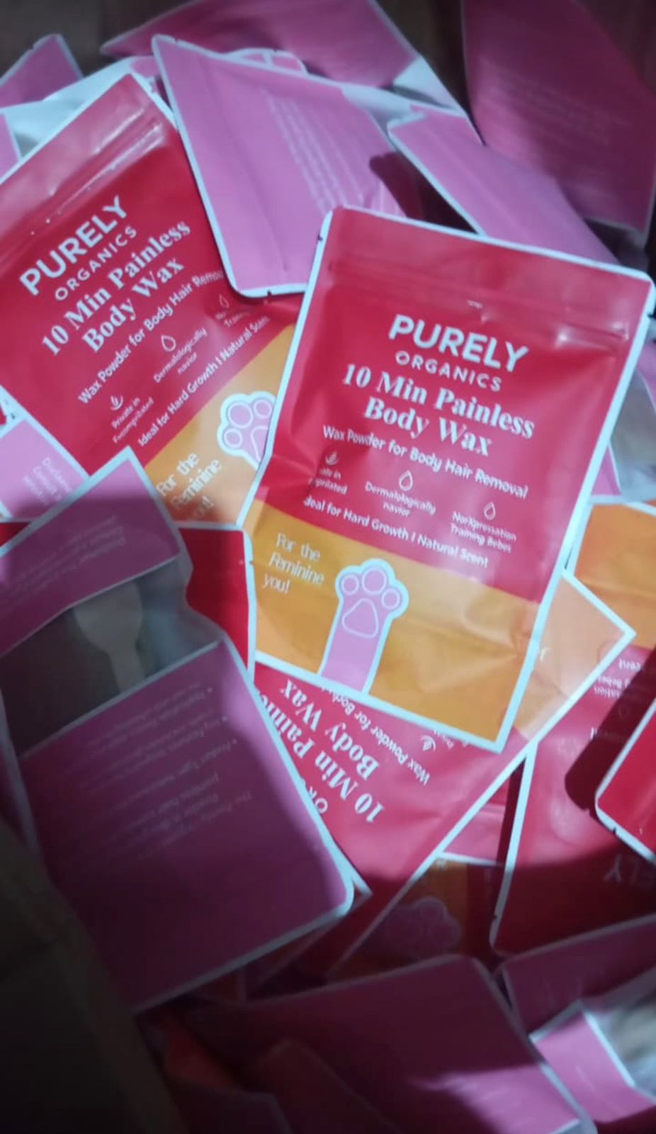 Purely Organics 10 Min Painless Body Wax Powder – Natural Hair Removal for Sensitive Skin (157g)