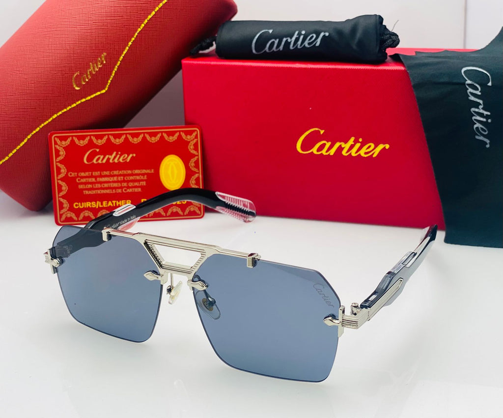 Cartier Luxury Rimless Square Sunglasses For Men And Women With Gradient UV Style Fashion Glasses