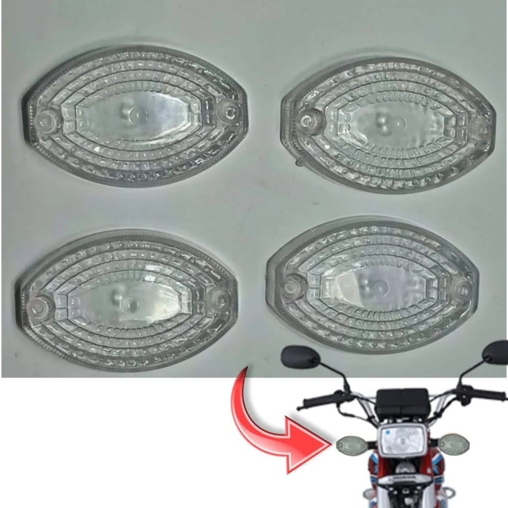 Indicator Cover For 125Cc Bikes Crystal White And Smog Color Pack Of 4 Pieces