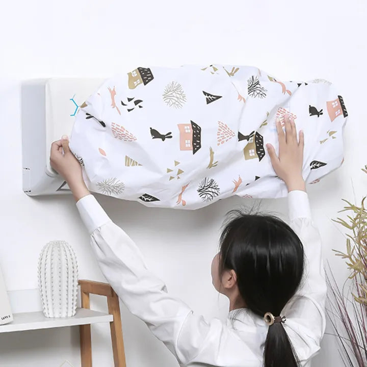Ac Protective Dust Cover  Cute Cartoon Printing Dust Cover for air condition (Random design &amp; Color)1 ton