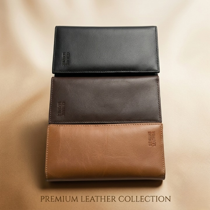 Premium Genuine Leather Long Wallet For Men & Women – 12 Card Slots | Mobile Pocket | Stylish Long Purse