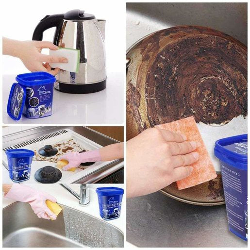 Cookware Cleaner Kitchen Washing Pot Bottom Black Scale Decontamination Household Stainless Steel Cleaning Paste Powerful(500g)