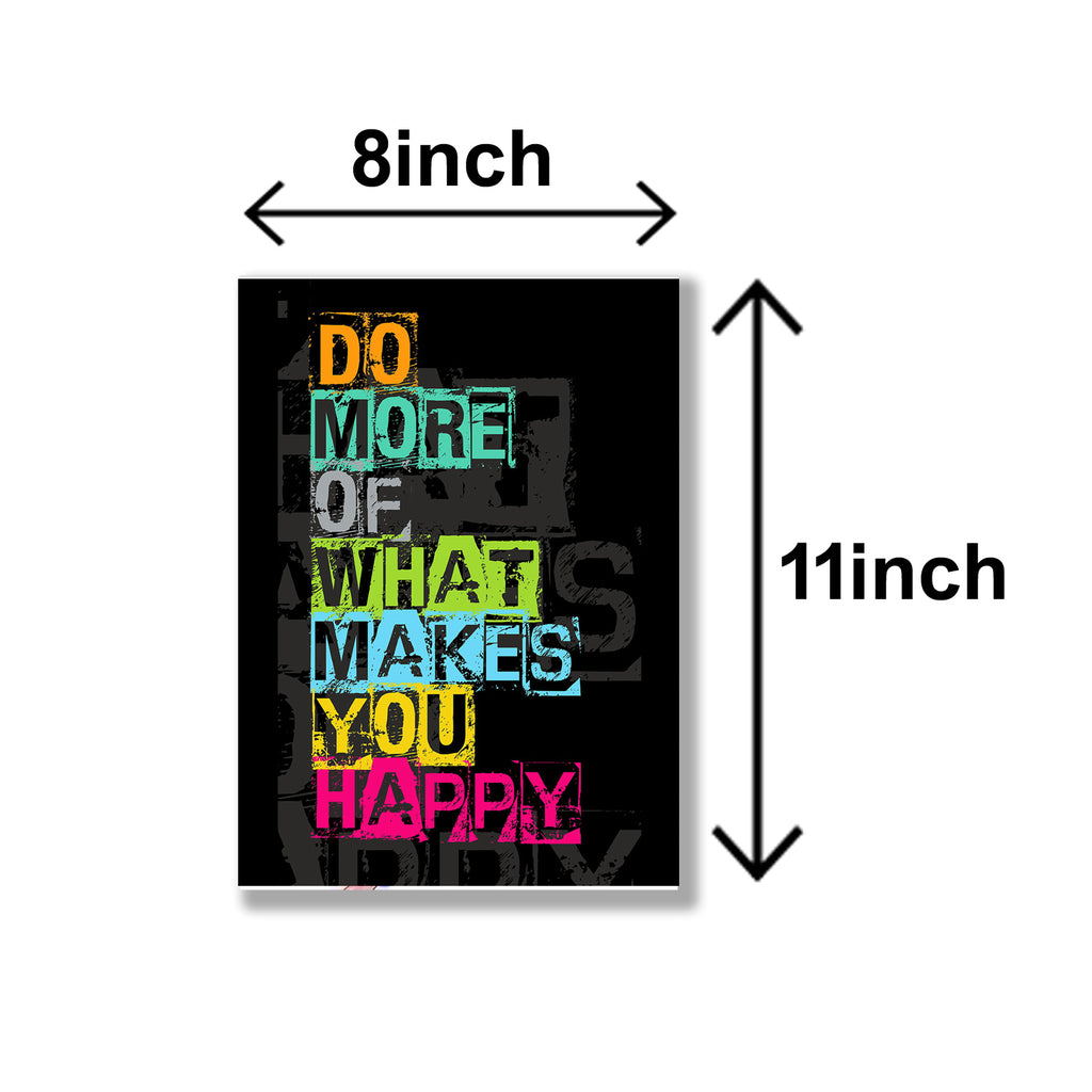 set of 4 Motivational sticky canvas frames for wall decore / sticky phototiles for office and home workplace