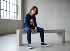 Kids Navy Blue Ghost Skull Printed Tracksuit Set | Winter Fleece Sweatshirt & Trouser Outfit for Boys & Girls – Warm, Trendy & Cool | FOR BABY AND KIDS