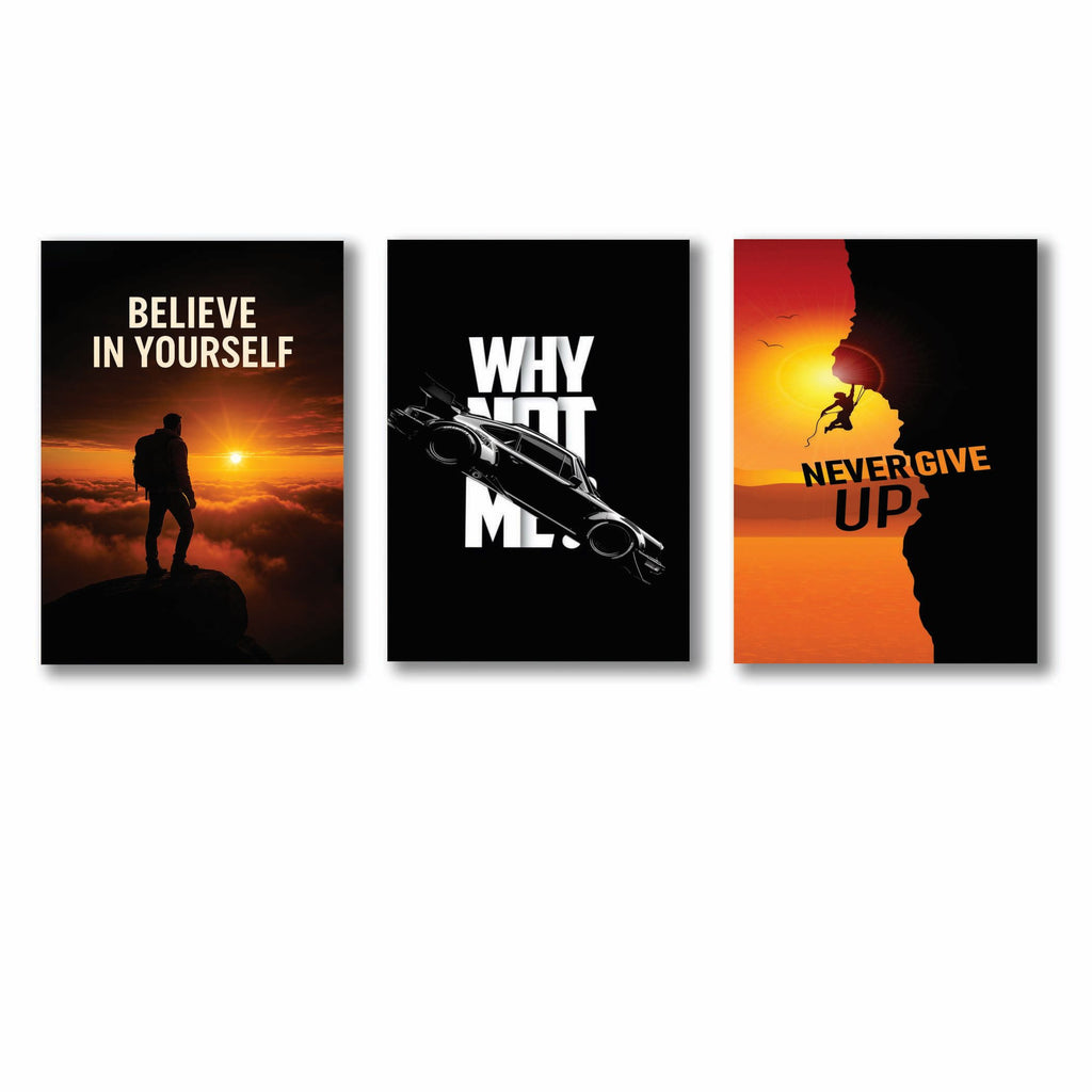 Set of 3 Premium Wall Art Photo Tiles – Modern Home Decor Sets