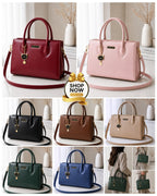 Charles And Keith 2 Zipper Bag Leatherette Handbag With Small Cat Charm And Detachable Shoulder Strap