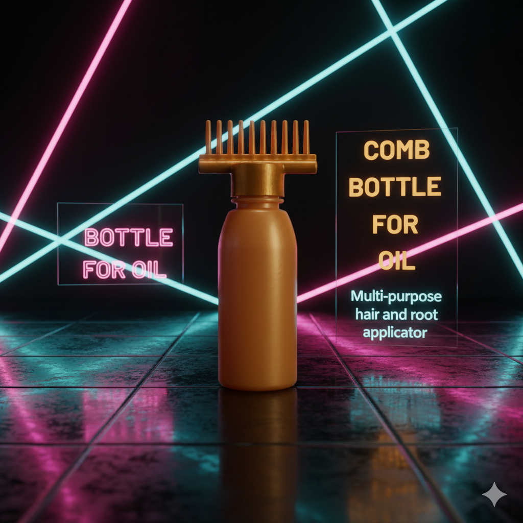 Hair Oil Applicator comb bottle | Best Professional hair oil applicator bottle with comb | 130 ml