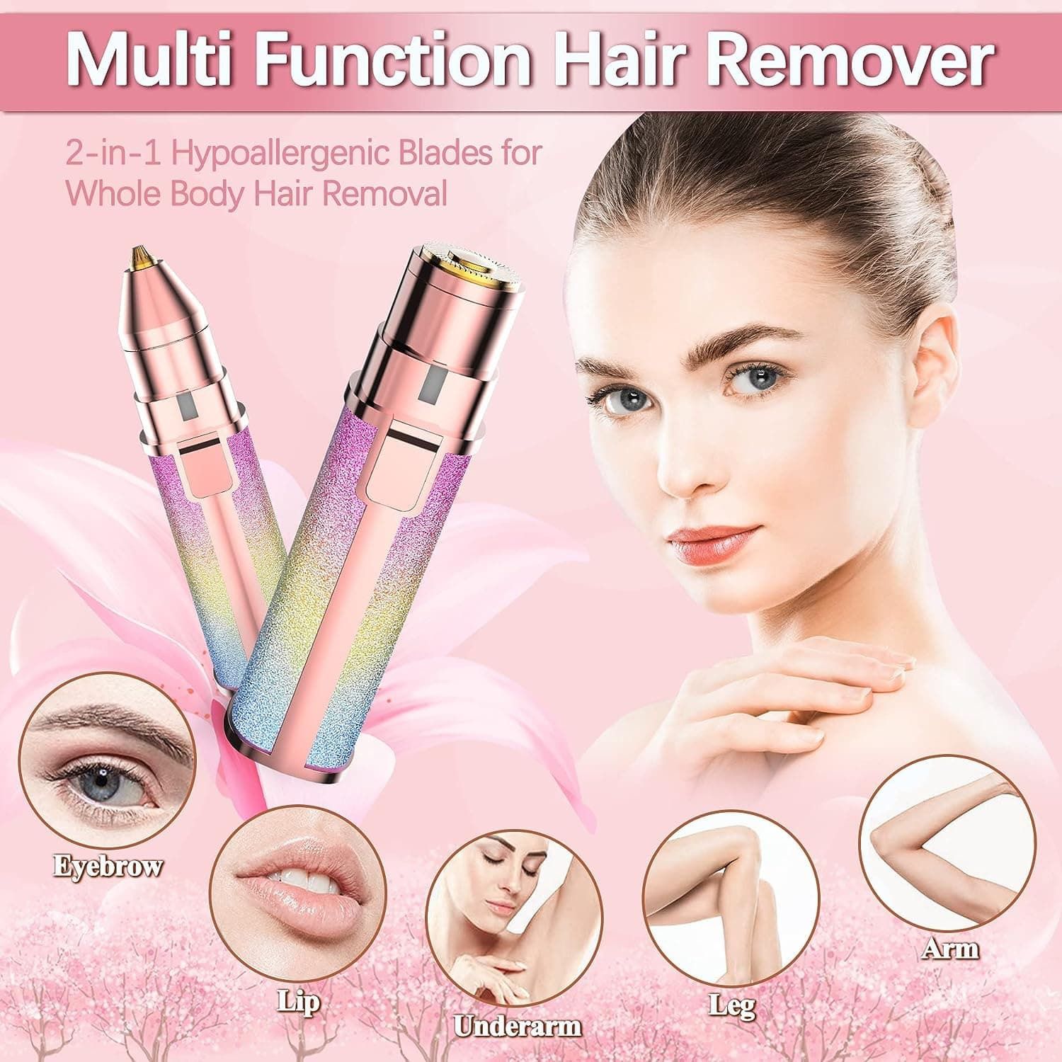Portable Precision Electric Eyebrow Trimmer with Built-in LED Light – Compact & Travel-Friendly Grooming Tool