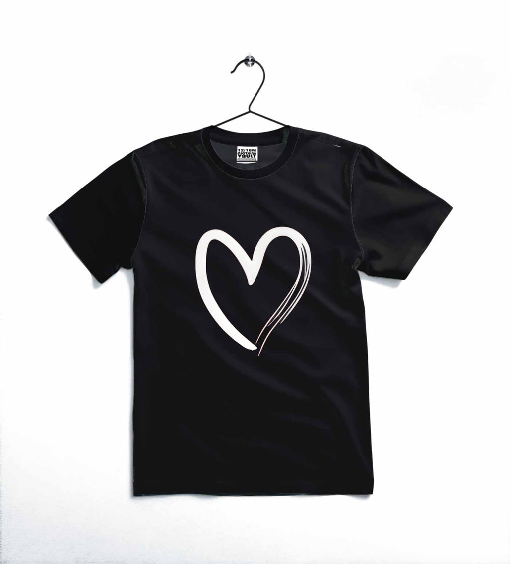 Heart Printed Kids T-Shirt – Soft Cotton Casual Tee for Toddlers & Kids