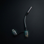 Original 2-in-1 Type-C and Lightning to 3.5mm Headphone Jack Adapter Dual Connector Handfree Audio Converter Direct Plug and Play No Bluetooth Required