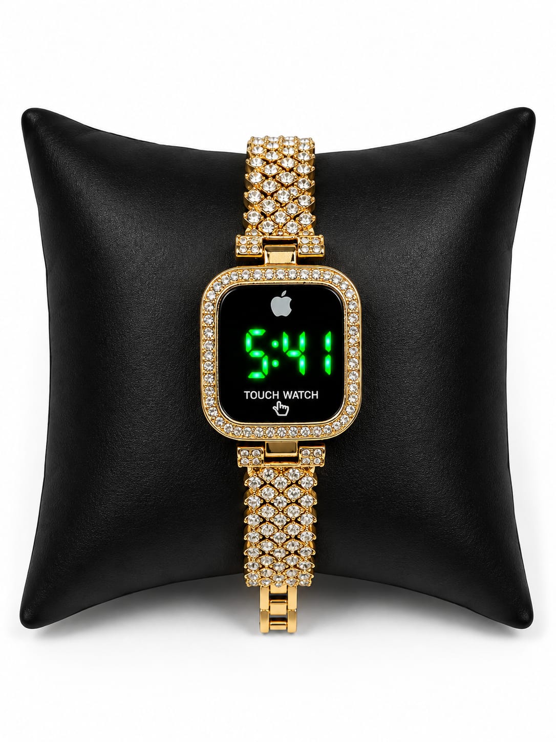 Elegant Female Touch Screen LED Watch With Sparkling Stones Stylish Alloy Construction Trendy Formal And Casual Daily Wear
