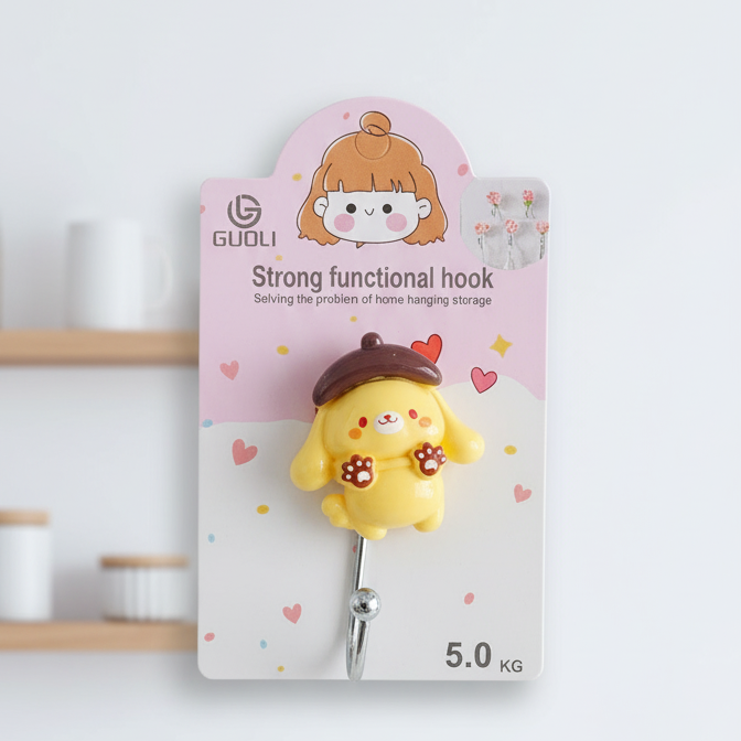 Sanrio Wall Hook – Cute & Durable Cartoon Wall Hanger for Keys, Bags, Towels & Accessories | Strong Adhesive, Space-Saving & Decorative Home Organizer