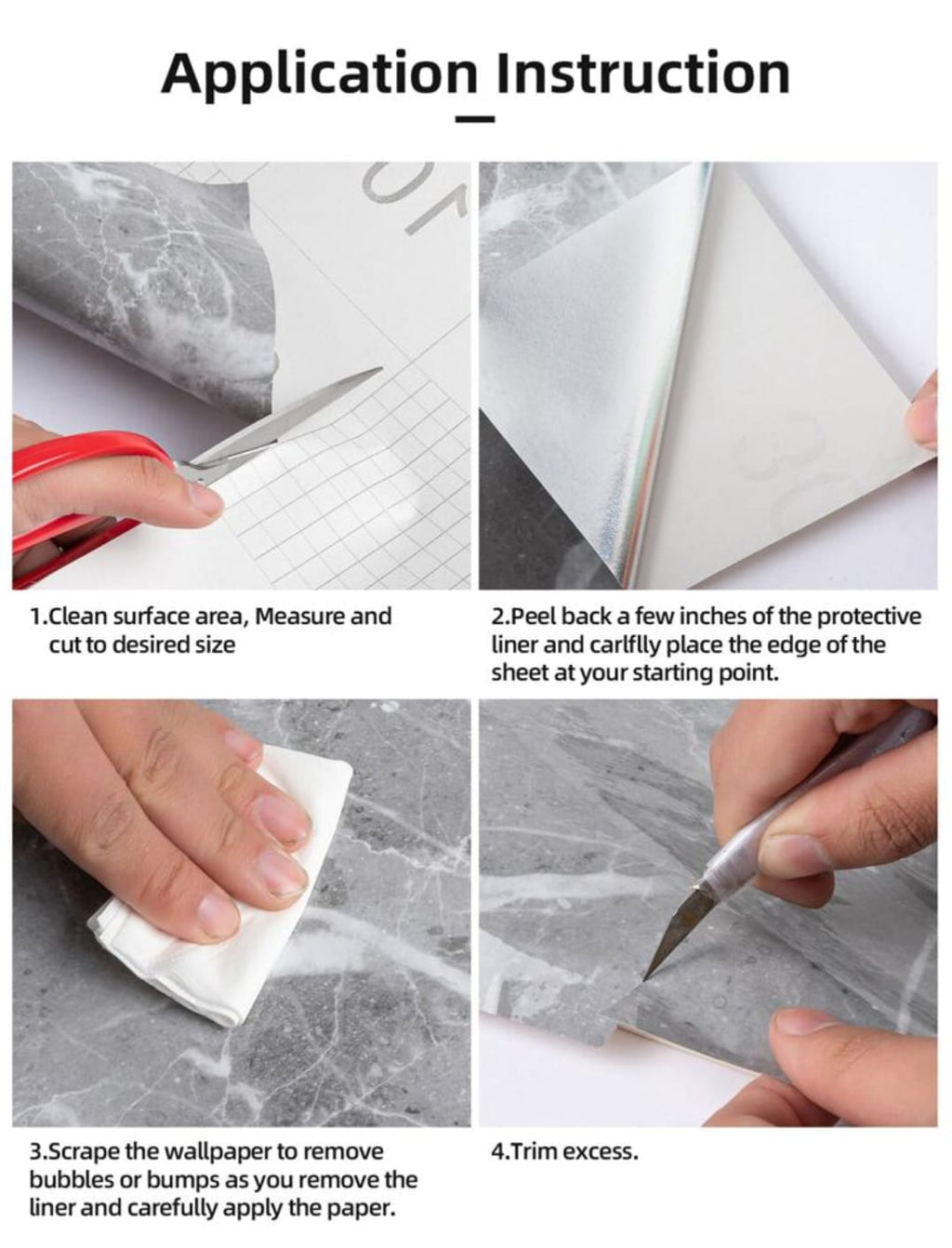 Self Adhesive White Marble Sheet Sticker For Kitchen, Cupboard, Wall – Anti Oil And Heat Resistant Wallpaper - SIZE 60X200