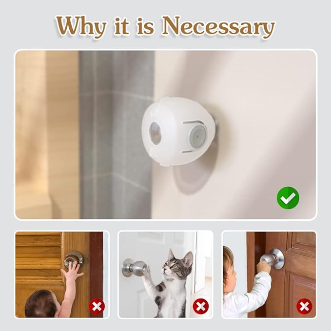 2 pcs door knob cover Baby Safety Door Knob Covers Doorknob Locks Child Children Kids Proof(random color )